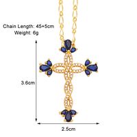 Simple Style Streetwear Cross Copper Plating Inlay Zircon 18k Gold Plated Pendant Necklace sku image 6