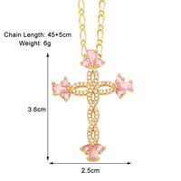 Simple Style Streetwear Cross Copper Plating Inlay Zircon 18k Gold Plated Pendant Necklace sku image 2