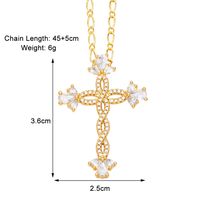 Simple Style Streetwear Cross Copper Plating Inlay Zircon 18k Gold Plated Pendant Necklace sku image 3