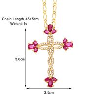Simple Style Streetwear Cross Copper Plating Inlay Zircon 18k Gold Plated Pendant Necklace sku image 4