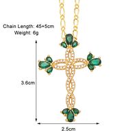 Simple Style Streetwear Cross Copper Plating Inlay Zircon 18k Gold Plated Pendant Necklace sku image 5