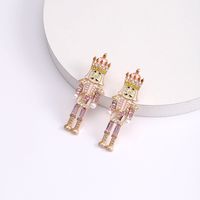 1 Piece Novelty Streetwear Human Cartoon Character Enamel Inlay Alloy Artificial Gemstones Drop Earrings main image 5