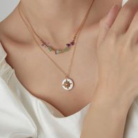 Stainless Steel Natural Stone Elegant Simple Style Star Natural Stone Layered Necklaces main image 2