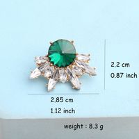 1 Pair Casual Elegant Shiny Leaves Plating Inlay Alloy Artificial Gemstones Gold Plated Ear Studs main image 2