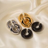 1 Pair Simple Style C Shape Plating Stainless Steel 14k Gold Plated Ear Cuffs main image 4