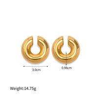 1 Pair Simple Style C Shape Plating Stainless Steel 14k Gold Plated Ear Cuffs main image 2