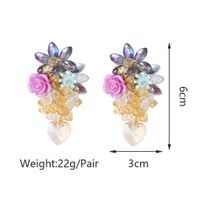 1 Paire Luxueux Dame Style Classique Géométrique Fleur Placage Alliage De Zinc Boucles D'oreilles main image 3