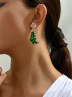 1 Pair Simple Style Classic Style Leaves Enamel Alloy Drop Earrings main image 2