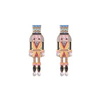 1 Piece Novelty Streetwear Human Cartoon Character Enamel Inlay Alloy Artificial Gemstones Drop Earrings sku image 1