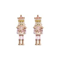 1 Piece Novelty Streetwear Human Cartoon Character Enamel Inlay Alloy Artificial Gemstones Drop Earrings sku image 2