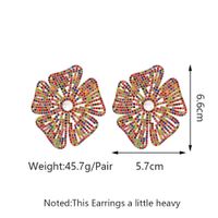 1 Pair Glam Exaggerated Lady Flower Plating Inlay Zinc Alloy Crystal Ear Studs main image 7