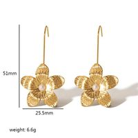 1 Pair Modern Style Artistic Flower Butterfly Plating Titanium Steel Earrings sku image 5