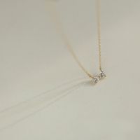 Casual Lady Bow Knot Sterling Silver Inlay Zircon Pendant Necklace main image 4