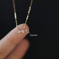 Casual Lady Bow Knot Sterling Silver Inlay Zircon Pendant Necklace main image 5