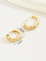 1 Pair Simple Style Classic Style Solid Color Inlay Copper Rhinestones Gold Plated Hoop Earrings main image 4