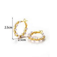 1 Paar Vintage-stil Französische Art Einfacher Stil Runden Twist Inlay Kupfer Perle Ohrringe main image 4