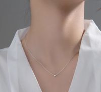 Einfacher Stil Einfarbig Sterling Silber Inlay Zirkon Halskette sku image 2