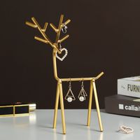 Cute Solid Color Iron Deer Jewelry Rack main image 4