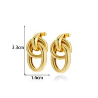1 Pair French Style Simple Style Classic Style Semicircle Double Ring Copper Ear Studs main image 7