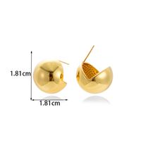 1 Pair French Style Simple Style Classic Style Semicircle Double Ring Copper Ear Studs main image 10