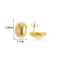1 Pair French Style Simple Style Classic Style Semicircle Double Ring Copper Ear Studs main image 9