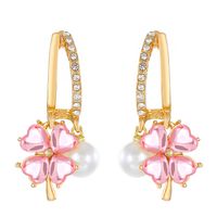 1 Pair Modern Style Classic Style Geometric Flower Inlay Alloy Rhinestones Drop Earrings main image 2