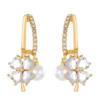 1 Pair Modern Style Classic Style Geometric Flower Inlay Alloy Rhinestones Drop Earrings sku image 1