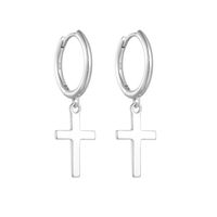 1 Pair Ig Style Cross Plating Sterling Silver 14k Gold Plated Rhodium Plated Drop Earrings main image 6