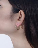 1 Pair Ig Style Solid Color Plating Inlay Sterling Silver Zircon 14k Gold Plated Rhodium Plated Hoop Earrings main image 2