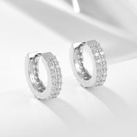 1 Pair Ig Style Solid Color Plating Inlay Sterling Silver Zircon 14k Gold Plated Rhodium Plated Earrings main image 8