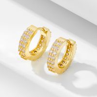 1 Pair Ig Style Solid Color Plating Inlay Sterling Silver Zircon 14k Gold Plated Rhodium Plated Earrings main image 1