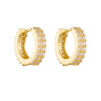 1 Pair Ig Style Solid Color Plating Inlay Sterling Silver Zircon 14k Gold Plated Rhodium Plated Earrings main image 6