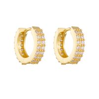 1 Pair Ig Style Solid Color Plating Inlay Sterling Silver Zircon 14k Gold Plated Rhodium Plated Earrings sku image 2