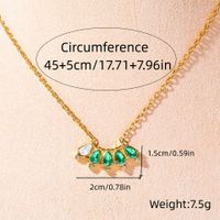 304 Stainless Steel 18K Gold Plated Simple Style Classic Style Plating Inlay Color Block Rhinestones Necklace main image 4