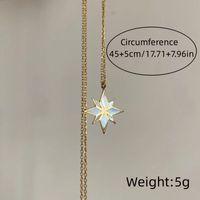 304 Stainless Steel 18K Gold Plated Simple Style Classic Style Plating Hexagram Geometric Shell Pendant Necklace main image 3