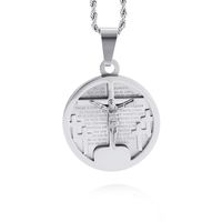 Casual Hip-Hop Cross Round Titanium Steel Plating 18K Gold Plated Charms main image 5