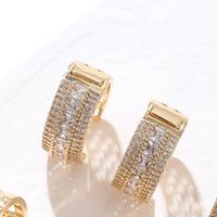 1 Pair Vintage Style Circle Solid Color Plating Inlay Copper Zircon Gold Plated Hoop Earrings main image 9