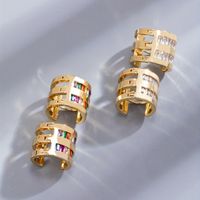 1 Pair Vintage Style Circle Solid Color Plating Inlay Copper Zircon Gold Plated Hoop Earrings main image 3