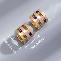 1 Pair Vintage Style Circle Solid Color Plating Inlay Copper Zircon Gold Plated Hoop Earrings main image 4