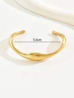 Simple Style Commute Solid Color Alloy Gold Plated Women's Cuff Bracelets sku image 1