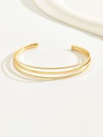 Simple Style Classic Style Solid Color Alloy Women's Cuff Bracelets main image 5