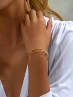 Simple Style Classic Style Solid Color Alloy Women's Cuff Bracelets sku image 1