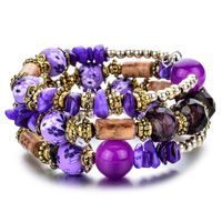 Ethnic Style Color Block Flower Alloy Glass Soft Clay Women's Bracelets main image 2