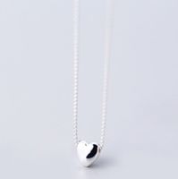 Simple Style Commute Heart Shape Sterling Silver Pendant Necklace sku image 1