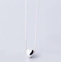 Simple Style Commute Heart Shape Sterling Silver Pendant Necklace main image 3
