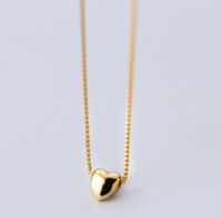 Simple Style Commute Heart Shape Sterling Silver Pendant Necklace sku image 2