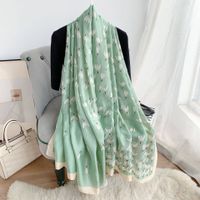 Women's Elegant Color Block Satin Printing Silk Scarves sku image 15