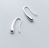 1 Pair Lady Simple Style Water Droplets Sterling Silver Earrings sku image 1