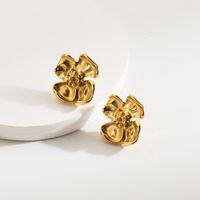 1 Pair Elegant Streetwear Geometric Round Flower Inlay 304 Stainless Steel Artificial Pearls Rhinestones 14K Gold Plated Ear Studs sku image 11