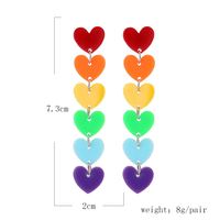 Wholesale Jewelry Rainbow Color Heart-shaped Tassel Earrings Nihaojewelry main image 7